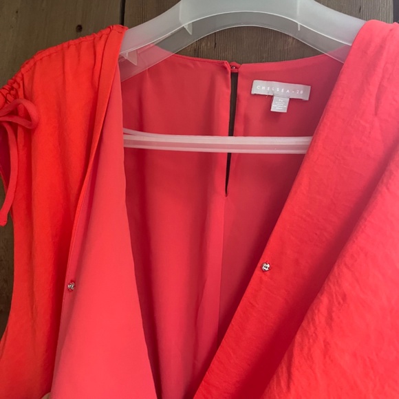 Chelsea28 Orange Fire Surplice Romper Size XXL Fully Lined - Picture 13 of 16